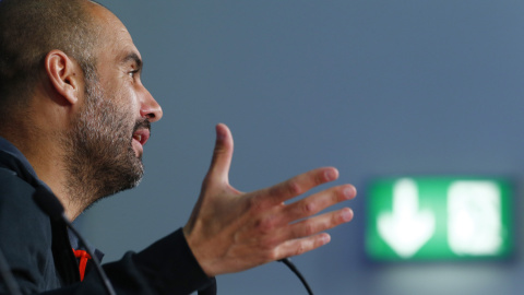 Guardiola, durante la rueda de prensa. Reuters / Michaela Rehle