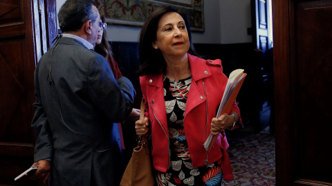 La portavoz del Grupo Socialista en el Congreso de los Diputados, Margarita Robles, tras la reunión de la Junta de Portavoces.EFE/Mariscal