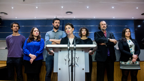 Los diputados de En Marea, integrados en el grupo de Podemos, durante una rueda de prensa en el COngreso.- PODEMOS/ DANI GAGO