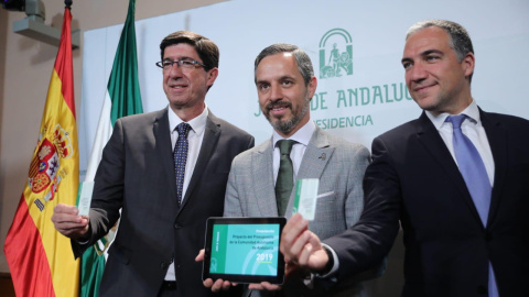 Juan Marín, Juan Bravo y Elías Bendodo