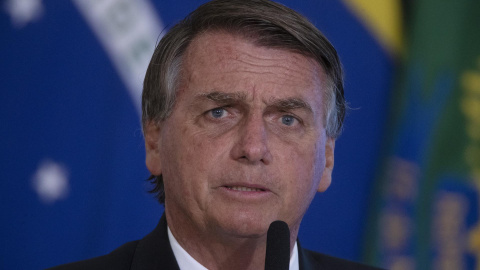 29/04/2022. El presidente de Brasil, Jair Bolsonaro, participa en un acto en el Palacio do Planalto de Brasilia, a 26 de abril de 2022.