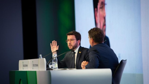 Pere Aragonès a la reunió del Cercle d'Economia. EUROPA PRESS / DAVID ZORRAKINO