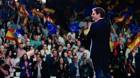 Albert Rivera, en el acto de presentación de la plataforma de España Ciudadana. Mayo de 2018