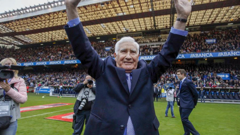 5/5/23 Arsenio Iglesias, durante un homenaje en Riazor.