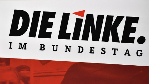 Cartel del partido de la izquierda alemana Die Linke./AFP