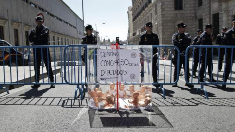 Acción de la plataforma PPiiNA reclamando permisos de paternidad y maternidad iguales e intransferibles en la entrada del Congreso / PPiiNA