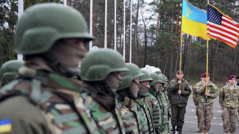 Soldados de EEUU y Ucrania desplegados en Ucrania. AFP 2015/ Yuriy Dyachyshyn