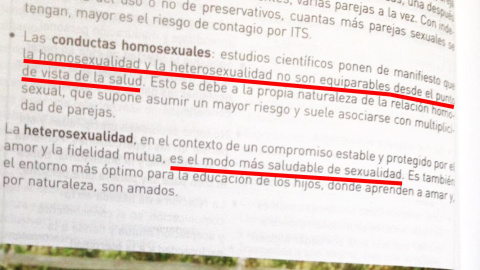 Libro de 3º de la Eso afirma que la heterosexualidad es la forma más sana de sexualidad