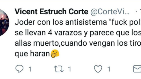 Tuit de Alfarrasi antes de restringir su cuenta.