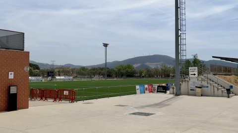 Vista del campo de fútbol municipal donde juega la Unificació Club de Fútbol Santa Perpètua.