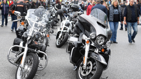 Concentración de Harley-Davidson en Hamburgo este domingo. /REUTERS