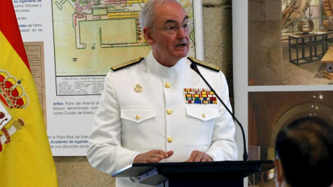 Fotografía de archivo, tomada el 27 de julio de 2020 en Ferrol, del almirante Teodoro López Calderón, que ha sido nombrado nuevo jefe del Estado Mayor de la Defensa (JEMAD), después de la dimisión el pasado sábado del general Miguel Ángel V