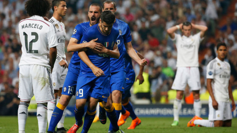 Morata no celebra su gol al Madrid. Reuters / Sergio Pérez