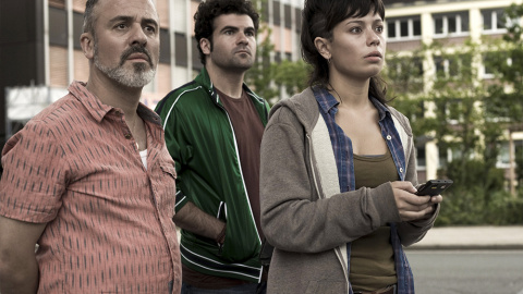 Javier Gutiérrez, Pep Ambró y Anna Castillo, protagonistas de 'El olivo'.