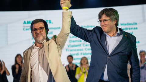 Jordi Sànchez i Carles Puigdemont, al Congrés de JxCat.