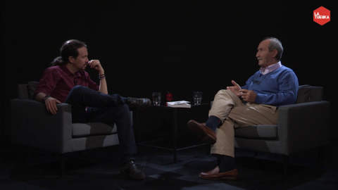 Un momento de la entrevista de Pablo Iglesias a Eleuterio Sánchez, 'El Lute'