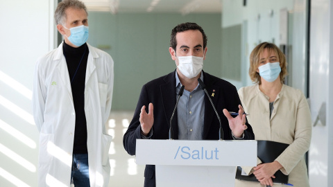 El secretari general de Salut, Marc Ramentol, en una visita al nou espai hospitalari polivalent a Can Ruti.