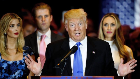 El magnate y precandidato presidencial estadounidense Donald Trump. EFE/JUSTIN LANE