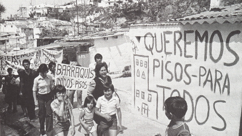 13/06/1976 - Manifestació de barraquistes del Carmel el 1976, per reclamar un habitatge digne.