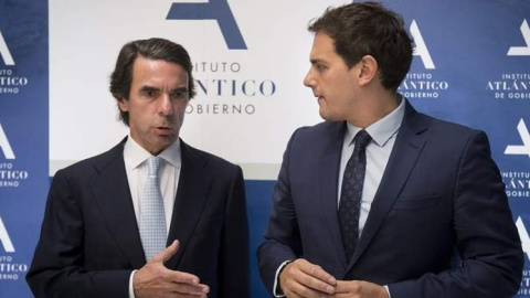 Albert Rivera participó hace unos meses en un acto del Instituto Atlántico donde José María Aznar organizó un máster de "liderazgo". Archivo EFE