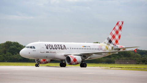 Un Airbus a319 de la aerolínea Volotea.