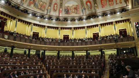 Vista general del hemiciclo durante la segunda votación de la investidura, en el Congreso de los Diputados./EFE