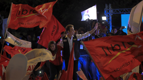 El candidato de la Alianza en las presidenciales hondureñas, Salvador Nasralla, en el cierre de campaña en Tegucigalpa.EFE/Gustavo Amador