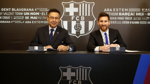 Messi renueva con el FC Barcelona hasta 2021. Miguel Ruiz/FBC