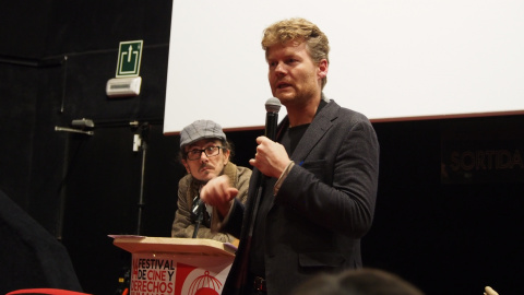 L'ecoomista Austríac Christian Felber, en la cloenda del 14è Festival Internacional de Cinema i Drets Humans de Barcelona. / Queralt Castillo