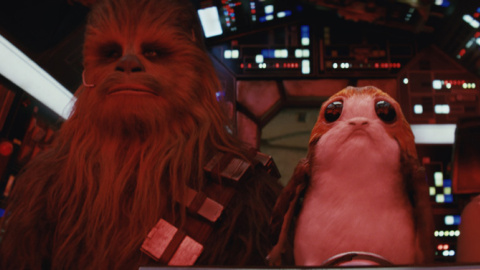 Chewbaca y un porg