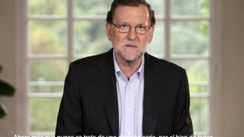 Mariano Rajoy, en una captura del vídeo del Partido Popular. / EFE