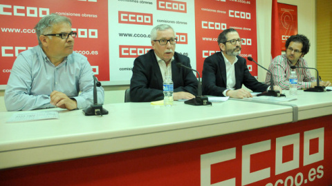 Ignacio Fernández Toxo durante la rueda de prensa.- CCOO