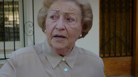 María Rosario Llin durante el rodaje del documental.