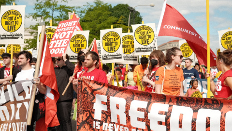 Protesta en Estados Unidos contra la pobreza