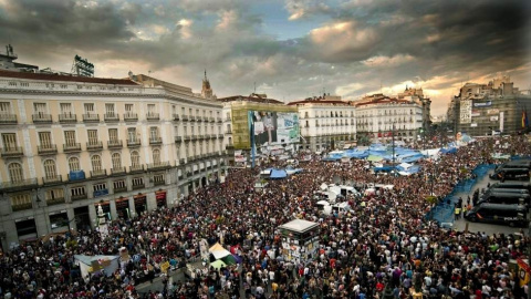 Concentración en la Puerta del Sol del movimiento 15M.- EFE