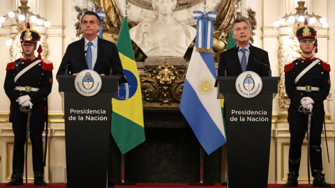 Rueda de prensa conjunta de Mauricio Macri y Jair Bolsonaro, el pasado 6 de junio en Buenos Aires (Argentina). Marcos Corrêa/ Presidencia República