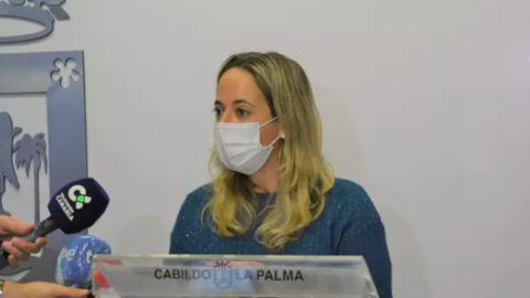 La consejera de Sanidad del Cabildo de La Palma, Susana Machín, en una rueda de prensa