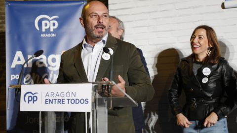 El vicesecretario nacional de Política Autonómica y Local del PP, Pedro Rollán, durante un acto de campaña para las elecciones del 28M, en Zaragoza, a 11 de mayo de 2023.