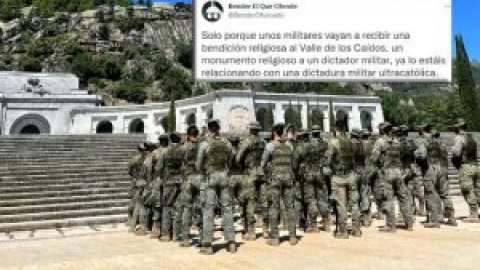 "Solo falta la música del NODO": bochorno ante la imagen de militares en el Valle de los Caídos