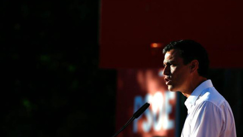 El líder del PSOE, Pedro Sánchez, durante el cierre de campaña en Madrid. / EFE