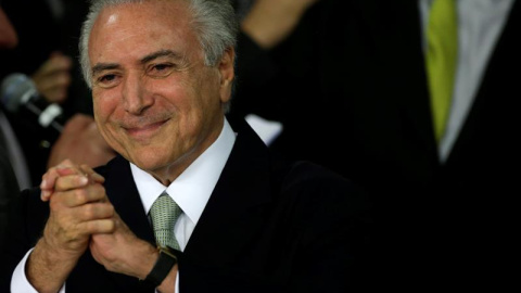 El presidente interino de Brasil, Michel Temer, en su primer discurso tras sustituir a Dilma Rousseff./ EFE