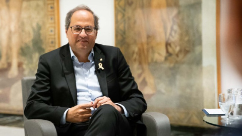 El president Quim Torra al Palau de la Generalitat. JOEL KASHILA