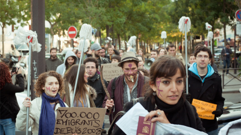 Protesta en París de la Marea Granate. MAREA GRANATE