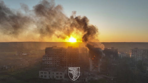 Vista aérea de las destrucciones en la ciudad de Bakhmut