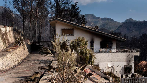 Urbanizaciones Montepino y Montesol afectadas por el incendio forestal de Llutxent, en Gandía. Greenpeace/Pedro Armestre