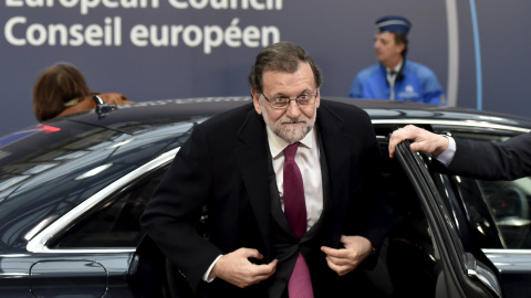 El presidente del Gobierno en funciones, Mariano Rajoy, a su llegada a la cumbre de la UE en Bruselas. REUTERS/Eric Vidal