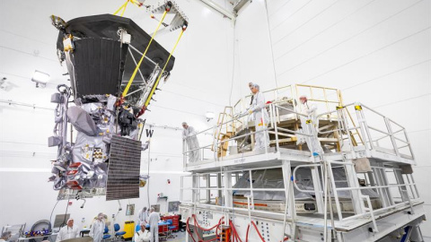 Fotografía del 11 de julio de 2018, cedida por la NASA, donde se observa la Sonda Solar Parker, creada por el Laboratorio de Física Aplicada de la Universidad Johns Hopkins de Maryland. Foto: EFE