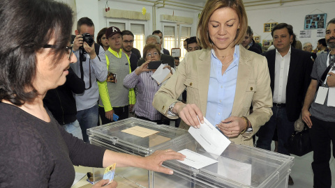 La presidenta de Castilla-La Mancha y candidata a la reelección, María Dolores de Cospedal. - EFE