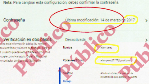 Fecha de la última modificación de la contraseña del "buzón muerto" empleado por el CNI para comunicarse con el imán de Ripoll, Abdelbaki Es Satty.