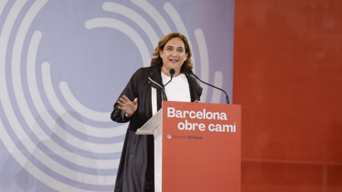 24/05/2023 - Ada Colau durant la seva intervenció a l'acte central de campanya de Barcelona en Comú per a les municipals d'aquest diumenge.